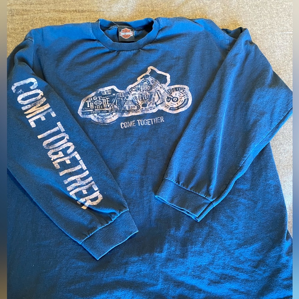 Harley Davidson 2013 Mens long sleeve graphic T.. Blue RN 102050